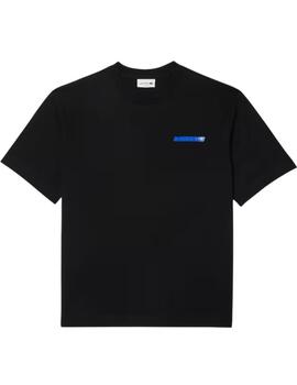 Camiseta Lacoste Estampado Floral Negra Hombre