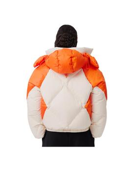 Cazadora Acolchada Lacoste Blanca/Naranja Mujer