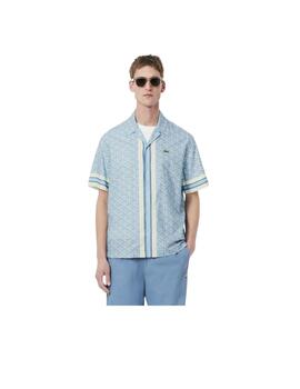 Camisa Lacoste Monograma Azul Hombre