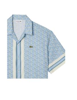 Camisa Lacoste Monograma Azul Hombre