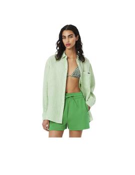 Camisa Lacoste Oversize Stripped Verde Mujer