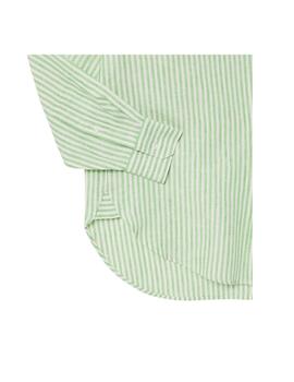 Camisa Lacoste Oversize Stripped Verde Mujer