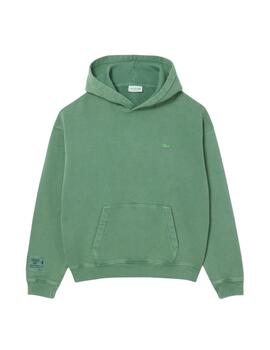 Sudadera Lacoste Efecto Lavado Verde Hombre