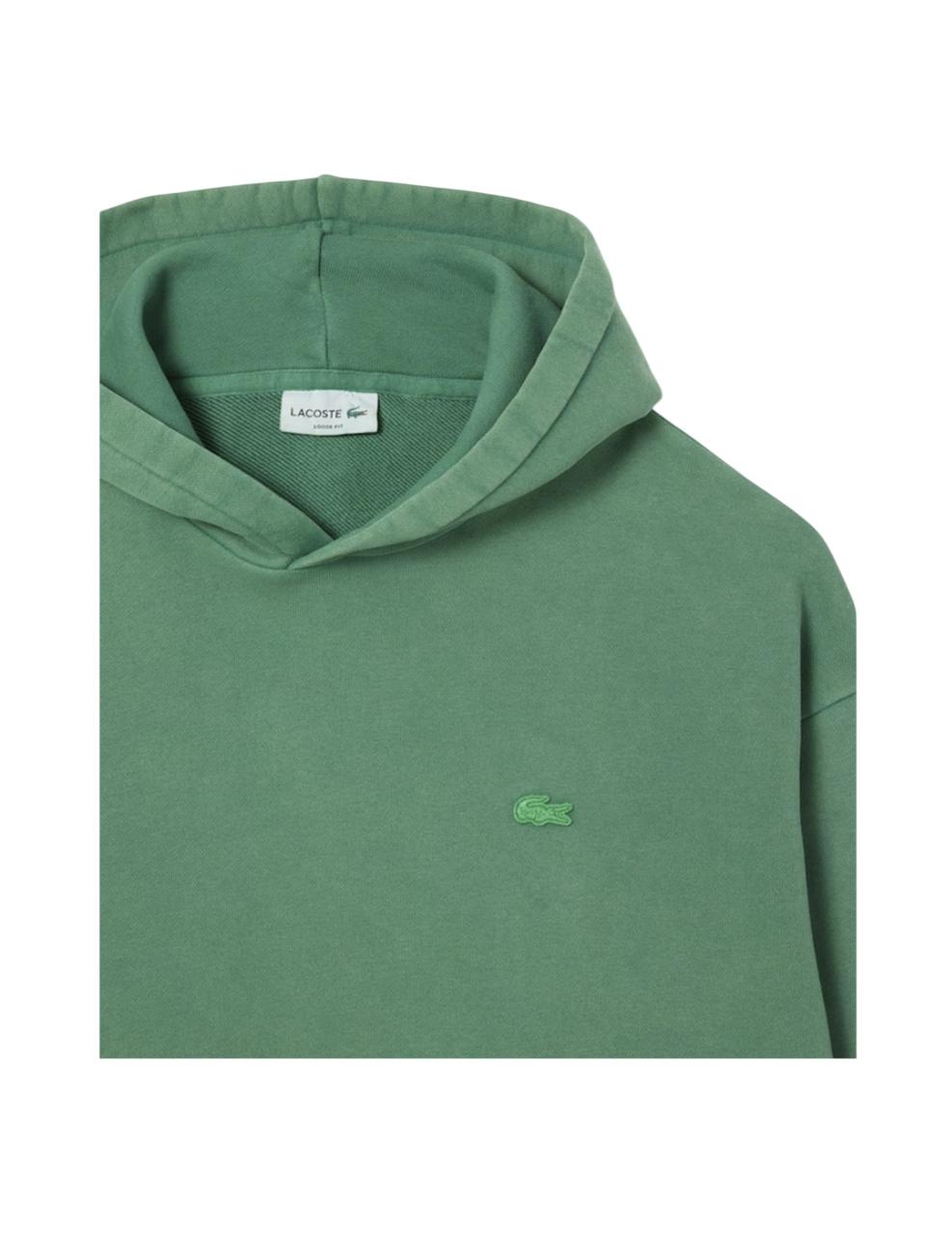 Sudadera Lacoste Efecto Lavado Verde Hombre