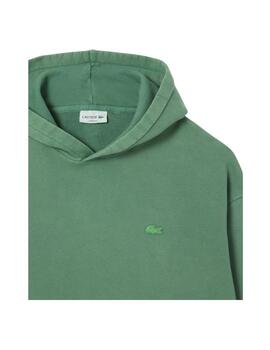 Sudadera Lacoste Efecto Lavado Verde Hombre