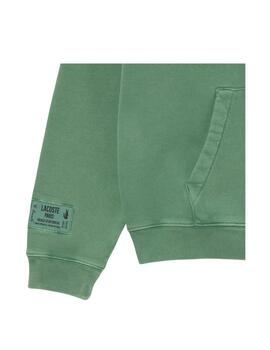Sudadera Lacoste Efecto Lavado Verde Hombre