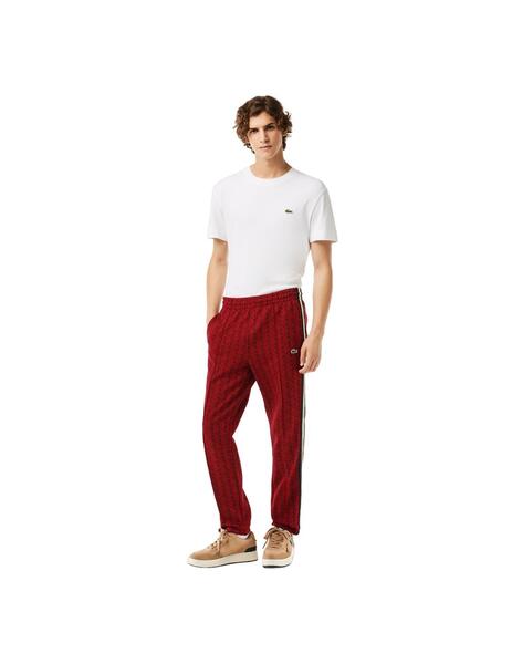 Pantalón de Chandal Lacoste Jacquard Granate Hombre