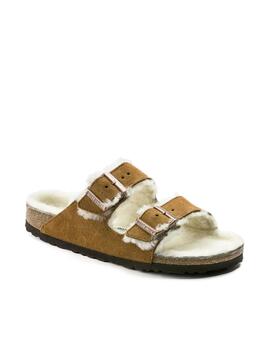 Sandalia Birkenstock Arizona VL Shearling Marrón Mujer