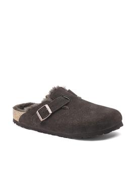 Zueco Birkenstock Boston VL Shearling Marrón Unisex