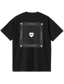 Camiseta Carhartt S/S Heart Bandana Negra Hombre