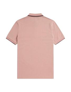 Polo Fred Perry Con Ribete Rosa Hombre