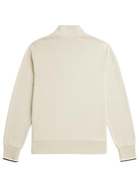 Sudadera Fred Perry Half Zip Beige Hombre