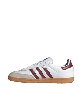 Zapatilla Adidas Samba OG Blanca/Burdeos Unisex