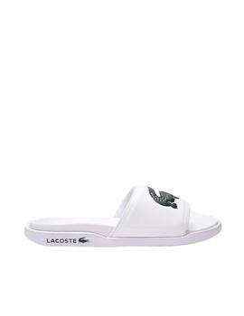 Chancla Lacoste Croco Dualiste Blanca Hombre