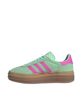 Zapatilla Adidas Gazelle Bold Verde/Rosa Mujer