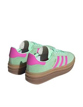 Zapatilla Adidas Gazelle Bold Verde/Rosa Mujer
