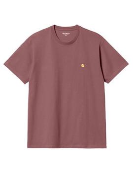 Camiseta Carhartt S/S Chase Rosa Hombre
